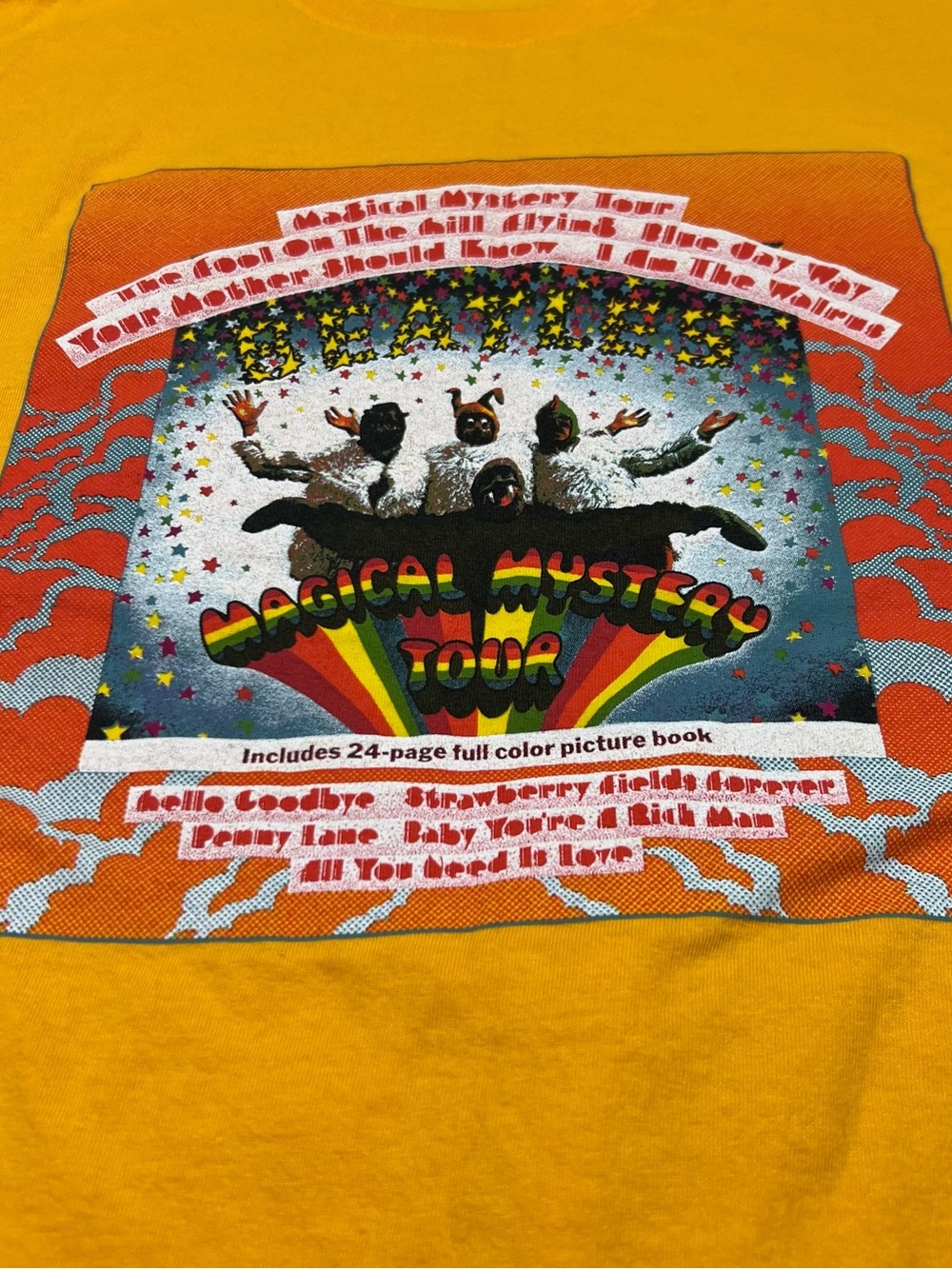 Vintage The Beatles Men’s XL Magical Mystery Tour Yellow Album Graphic Tee 2005